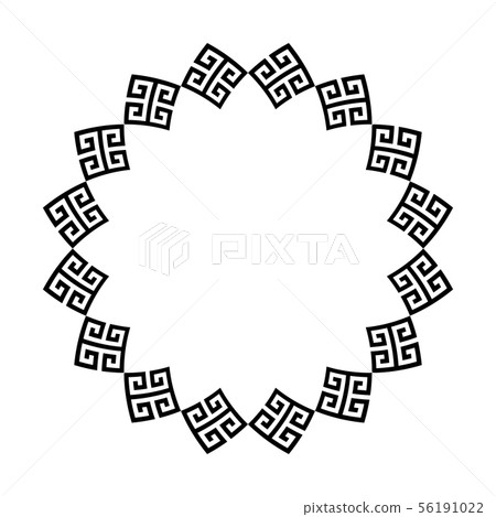 Greek key round frame. Greek border. Vector Greek key round frame. Greek border. Vector 56191022