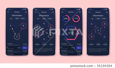 Different UI, UX, GUI screens and flat web icons for mobile apps 56194364