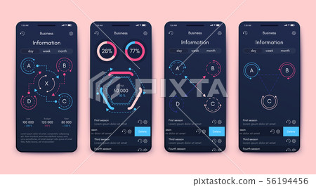 Different UI, UX, GUI screens and flat web icons for mobile apps 56194456