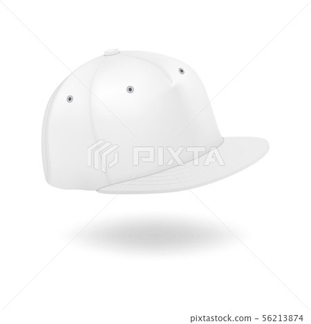 Vector 3d Realistic Render White Blank Baseball Snapback Cap Icon Closeup Isolated on White Vector 3d Realistic Render White Blank Baseball Snapback Cap Icon Closeup Isolated on White 56213874