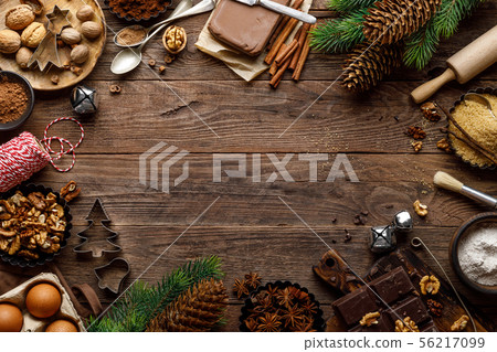 Christmas or new year culinary rustic background 56217099