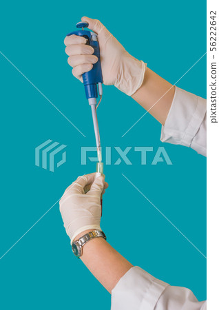 Doctor doing the ELISA test for HIV diagnostics 56222642