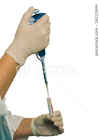 Doctor doing the ELISA test for HIV diagnostics 56222644