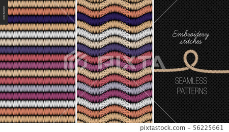 Embroidery satin stitch seamless patterns 56225661