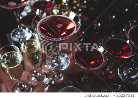 Many glasses of alcoholic beverages Many glasses of alcoholic beverages 56227531