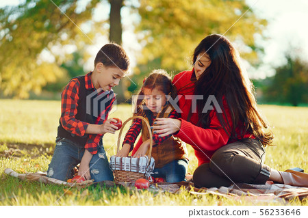 Beautiful mother with little kids 56233646