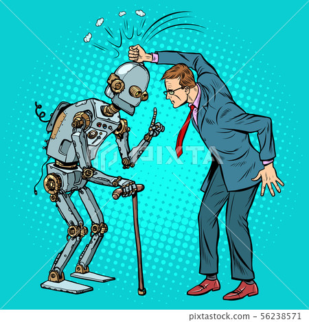 man versus old robot 56238571