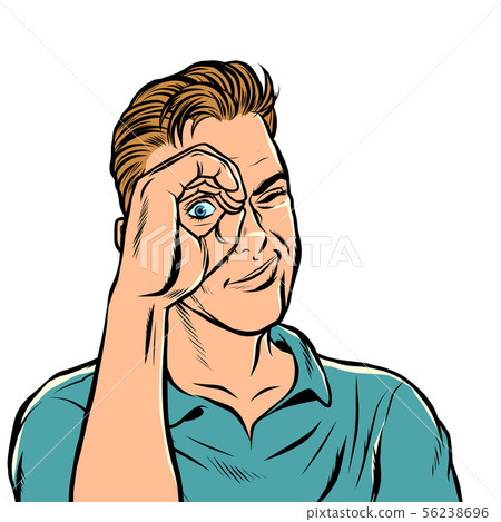 man look telescope hand man look telescope hand 56238696