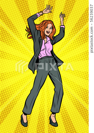 Dancing business woman. Disco dance club music Dancing business woman. Disco dance club music 56239037