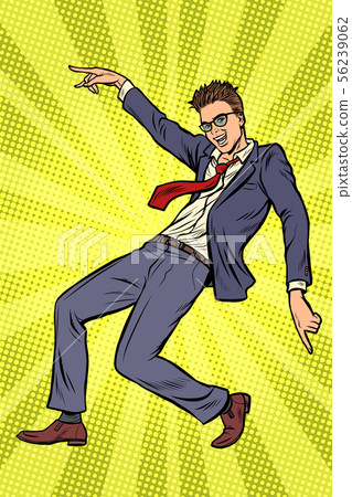 Dancing businessman. Disco dance club music Dancing businessman. Disco dance club music 56239062