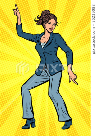 Dancing business woman. Disco dance club music Dancing business woman. Disco dance club music 56239088