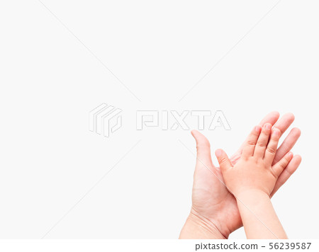 Hands of adult and child. Mother and kid 56239587