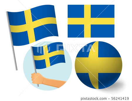 Sweden Flag Icon Set Stock Illustration 56241419 Pixta