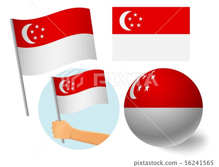 Singapore flag icon set 56241565