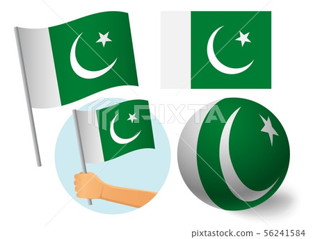 Pakistan flag icon set Pakistan flag icon set 56241584