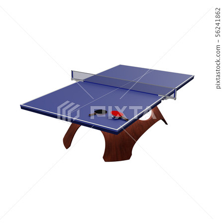 3D_Table網球桌&球拍&ball_white背景 3D_Table網球桌&球拍&ball_white背景 56241862