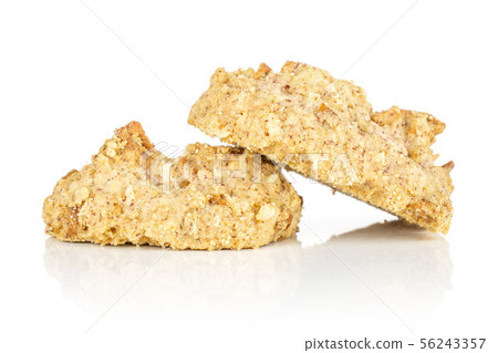 Oat crumble biscuit isolated on white Oat crumble biscuit isolated on white 56243357
