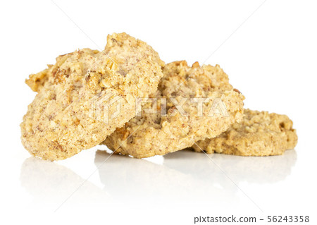 Oat crumble biscuit isolated on white Oat crumble biscuit isolated on white 56243358