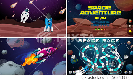 Set of space race scenes Set of space race scenes 56243934