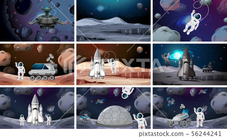 Set of various space scenes 56244241