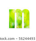 Green natural in letter "m" on white background. 56244493