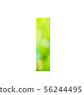 Green natural in letter "i"  on white  background. 56244495