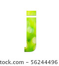 Green natural in letter "j"  on white  background. 56244496