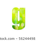 Green natural in letter "g"  on white  background. 56244498