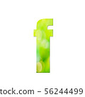 Green natural in letter "f"  on white  background. 56244499