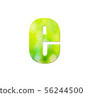 Green natural in letter "e"  on white  background. 56244500