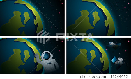 Set of earth in space scenes Set of earth in space scenes 56244652