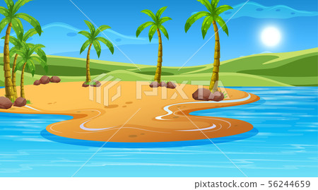 Empty nature beach ocean coastal landscape Empty nature beach ocean coastal landscape 56244659