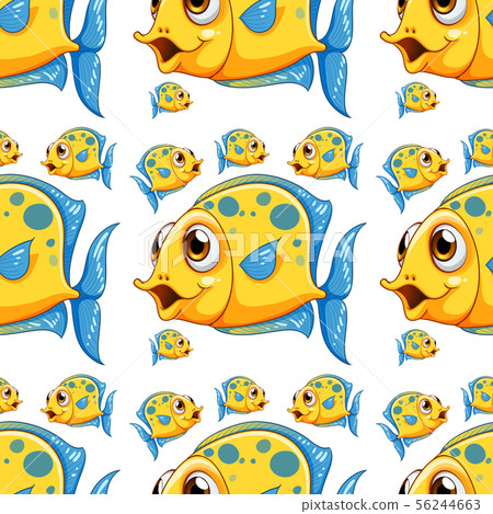 Seamless pattern tile cartoon with fish Seamless pattern tile cartoon with fish 56244663