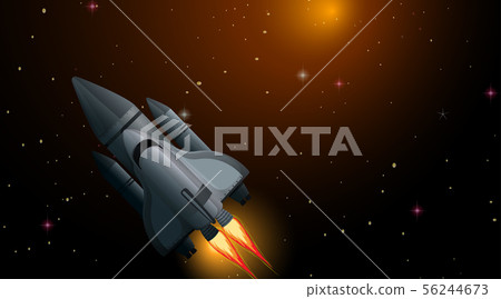 Rocket in space scene 56244673