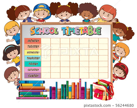 Timetable school planning with characters Timetable school planning with characters 56244680