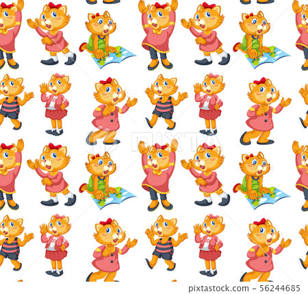Seamless and isolated animal pattern cartoon Seamless and isolated animal pattern cartoon 56244685