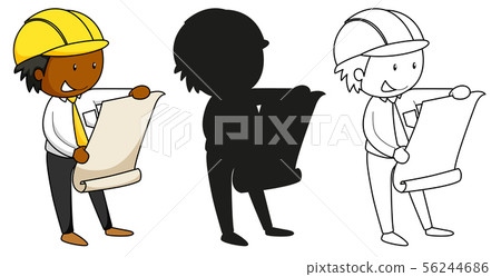 A set of characters in color, silhouette and A set of characters in color, silhouette and 56244686