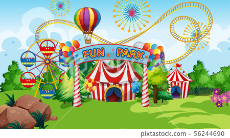 Fun park ride scene 56244690