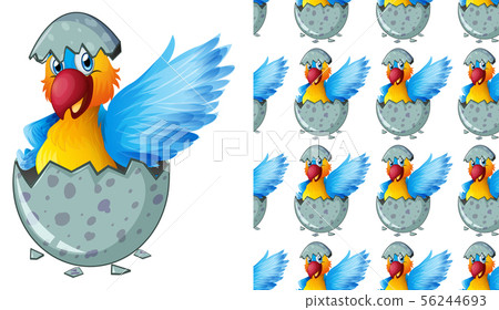 Seamless and isolated animal pattern cartoon 56244693