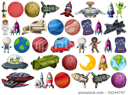 Group of planets and space obejcts Group of planets and space obejcts 56244747
