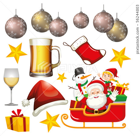 Set of isolated objects of christmas theme 56244803