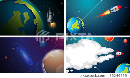 Space background scene set Space background scene set 56244859