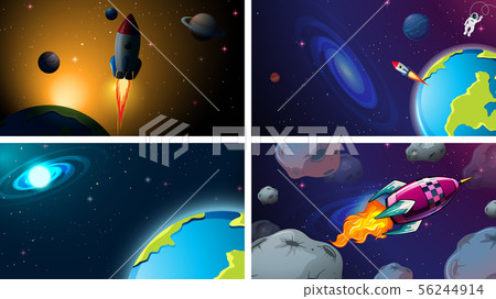 Space background scene set Space background scene set 56244914