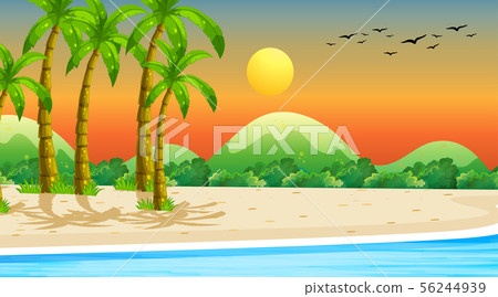 Empty nature beach ocean coastal landscape Empty nature beach ocean coastal landscape 56244939