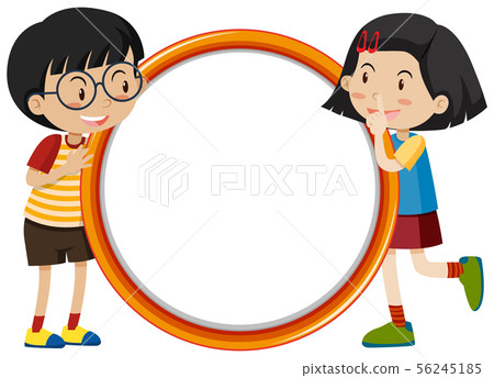 Frame template with happy kids Frame template with happy kids 56245185