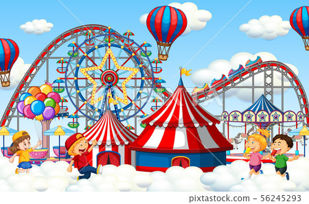 An outdoor funfair scene An outdoor funfair scene 56245293