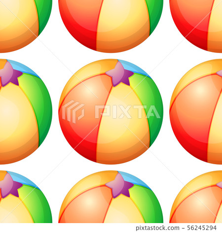 Seamless pattern tile cartoon with beachball Seamless pattern tile cartoon with beachball 56245294
