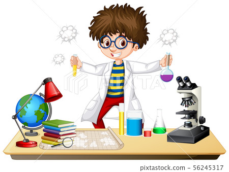 Scientist doing experiment in science lab 56245317