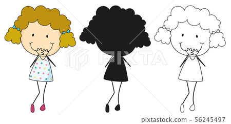 A set of characters in color, silhouette and 56245497