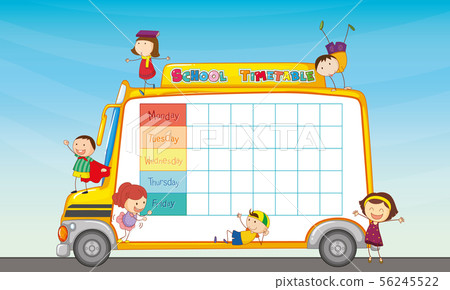 School time table on school bus School time table on school bus 56245522
